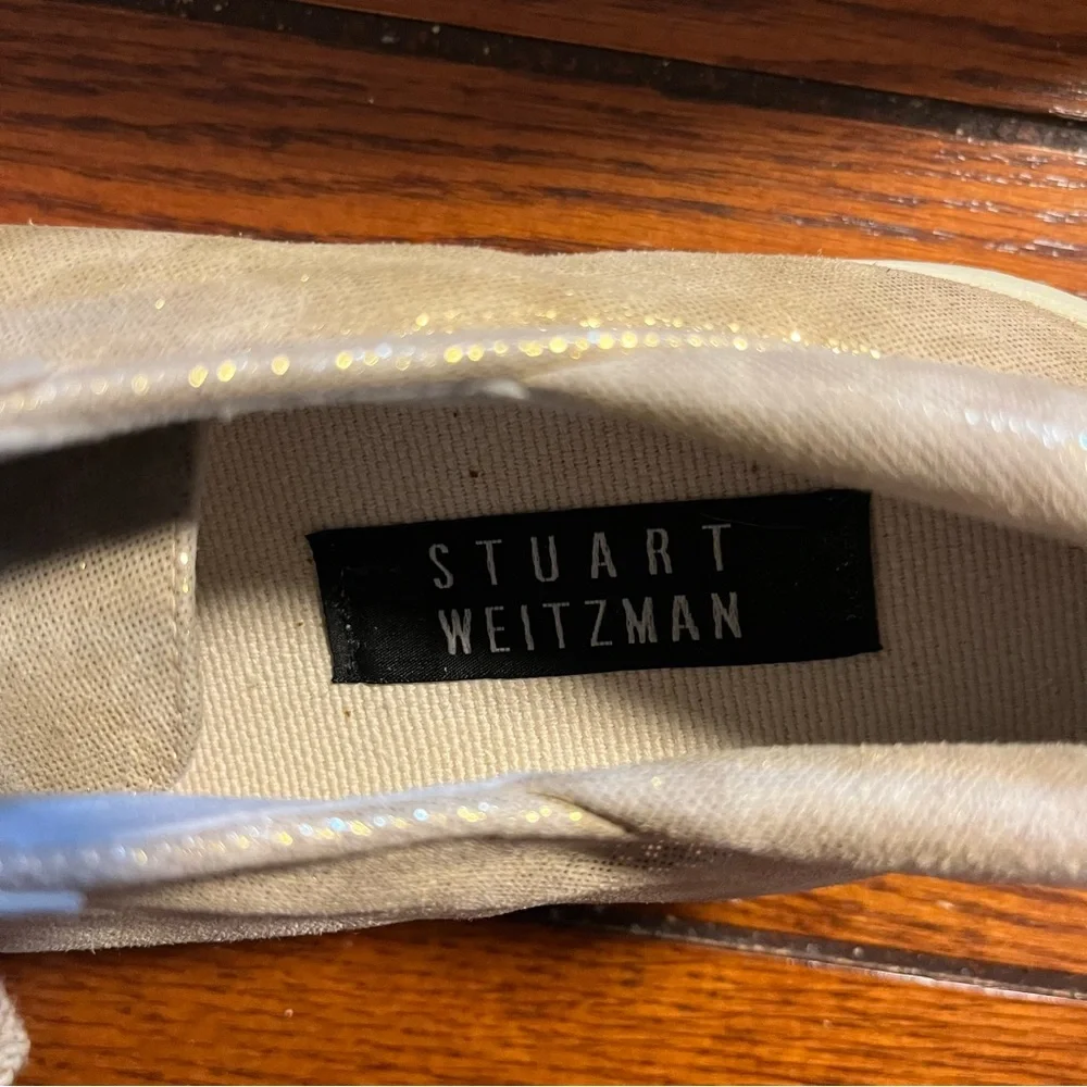 Stuart Weitzman Gold Metallic Animal Print Sneakers-holiday Christmas NWOT - Picture 5 of 5